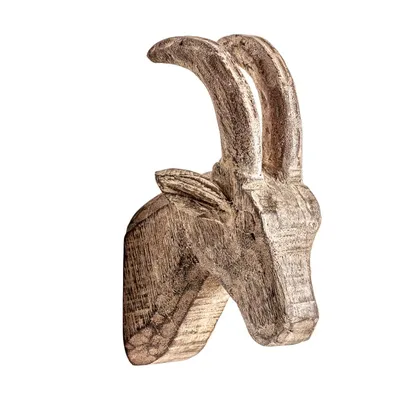 Figurine en bois de mangue en brun 16x13x27 GOAT