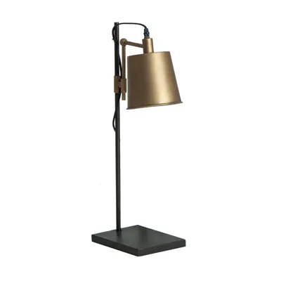 Lampe de table en fer noir et or 25x16x60 ANGON