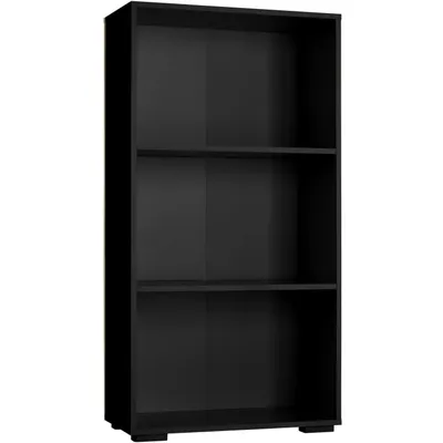 Bibliothèque Lexi 3 étagères 60x30x115cm effet noir