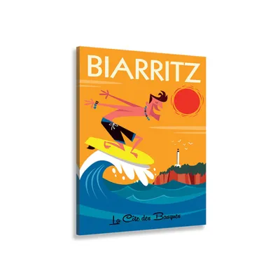 Tableau surf à biarritz imprimé sur toile 50x80cm