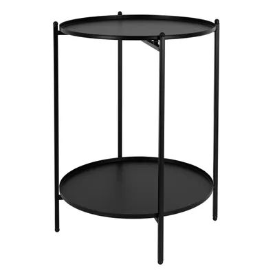 Table d'appoint ronde 38 x 50  cm metal noir