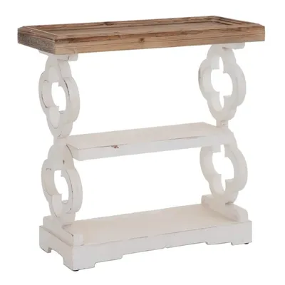 Console en bois blanc patiné L 89 BIANCA