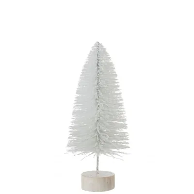 Sapin de Noël décoratif avec paillettes en plastique blanc H38cm