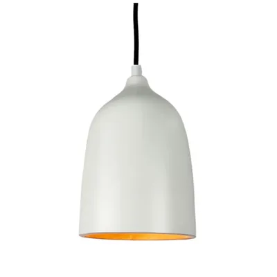 Suspension Kéo Ø 14,5 cm blanche câble textile noir TERRE CUITE
