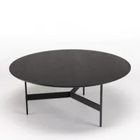 Table basse ronde noire 78x78cm piètement métal DALY