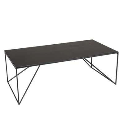 Table basse rectangulaire noire 120x60cm piètement métal DALY