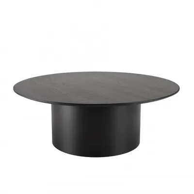 Table basse ronde noire 90x90cm piètement métal DALY