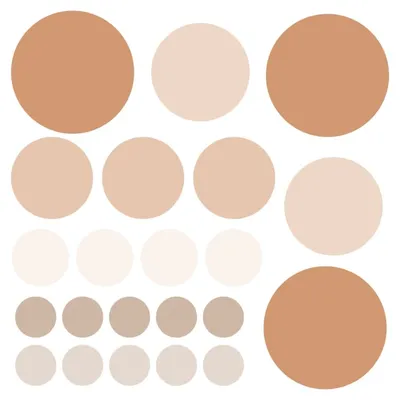 Stickers muraux en vinyle rondes mix marron et beige CIRCLES1