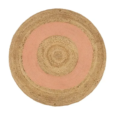 Tapis rond en jute et coloré terracotta Ø 90 cm