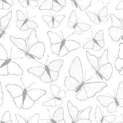 Papier peint butterflies gris PICNIC DAY