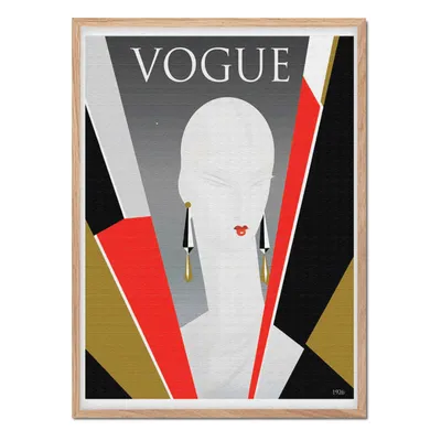 Affiche avec cadre en chêne - Boucles d'oreilles
