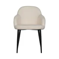Lot de 2 chaises en tissu bouclette blanc NOORTJE