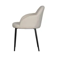 Lot de 2 chaises en tissu bouclette blanc NOORTJE