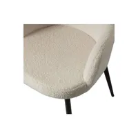 Lot de 2 chaises en tissu bouclette blanc NOORTJE
