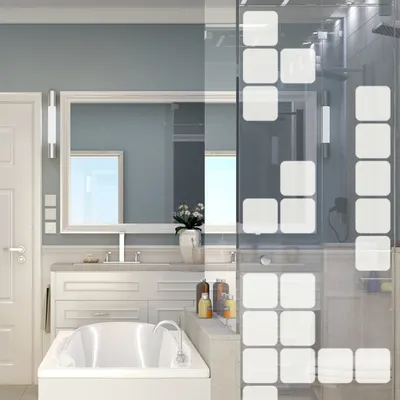 Film Occultant jeux de cubes pour Vitre/Douche 150x45cm