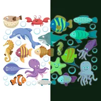 Stickers phosphorescents lumineux animaux marins 80x105cm