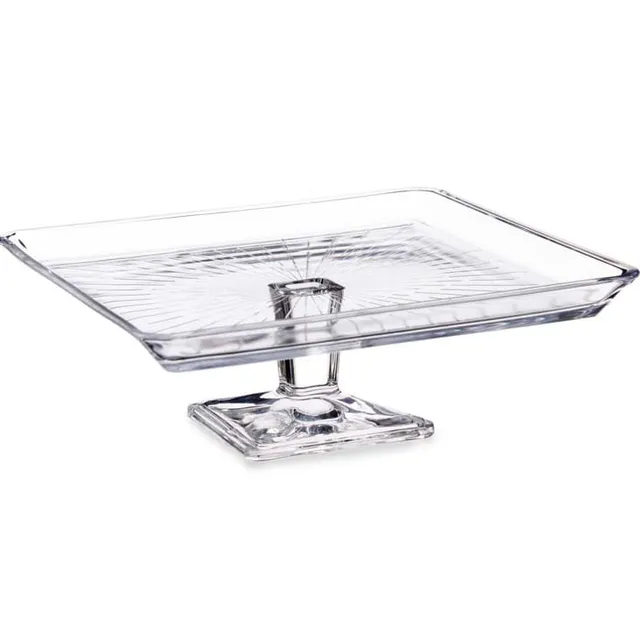 Plat à tarte sur pied avec cloche en verre transparent 32cm