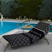 Serviette de plage velours 100x180 cm MONSIEUR