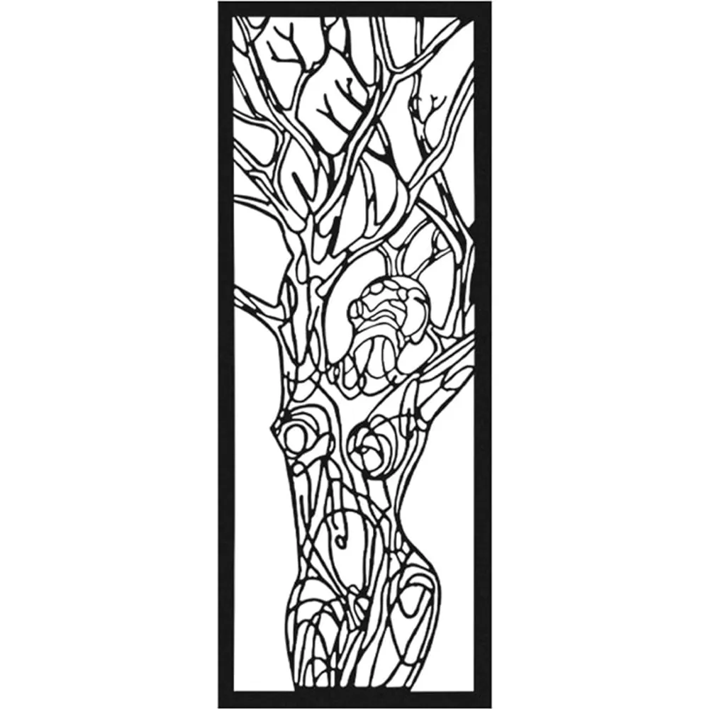 Décoration murale femme arbre de vie en métal noir 116x43 cm MINIMALISTE