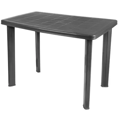Table de jardin rectangulaire plastique gris anthracite 100x70x72.5cm