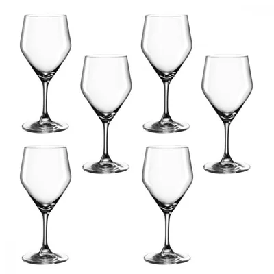 Lot de 6 verres à vin blanc sur pied 340ml verre transparent