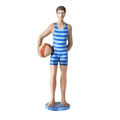Statuette rétro homme en résine bleue SMITHFAM
