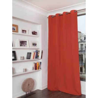 Rideau phonique thermique occultant orange 140x260 | Maisons du Monde