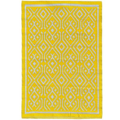 Tapis extérieur jaune au motif aztèque 150x220 | Maisons du Monde