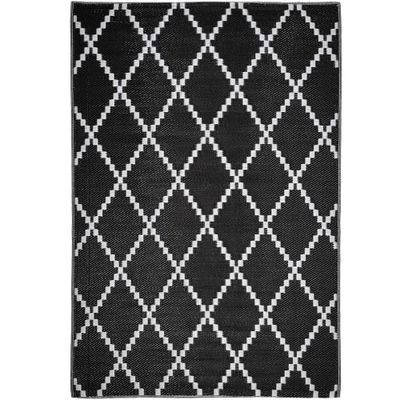 Tapis extérieur noir au motif berbère 150x220 | Maisons du Monde