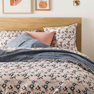 Housse de couette en coton rose Lingerie 260x240 | Maisons du Monde
