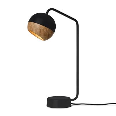 Lampe de table avec abat-jour en chêne noir | Maisons du Monde