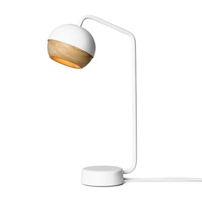 Lampe de table avec abat-jour en chêne blanc | Maisons du Monde
