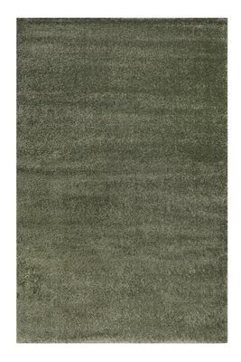 Tapis uni shaggy intemporel vert olive pour salon