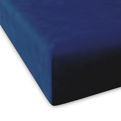 Drap housse en coton bleu marine 140x200 | Maisons du Monde