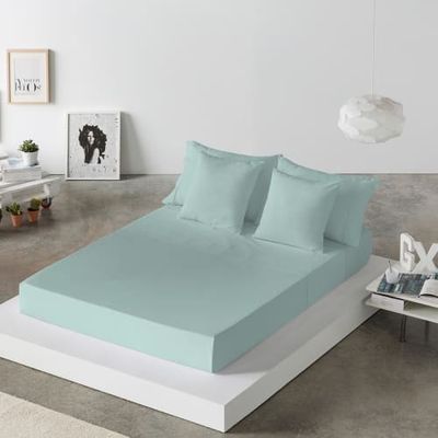 Drap de lit en coton vert 250x280 | Maisons du Monde