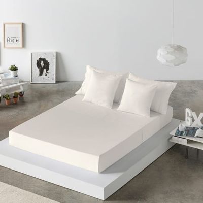 Drap de lit en coton beige 160x280 | Maisons du Monde