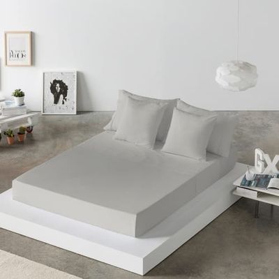 Drap de lit en coton gris 250x280 | Maisons du Monde