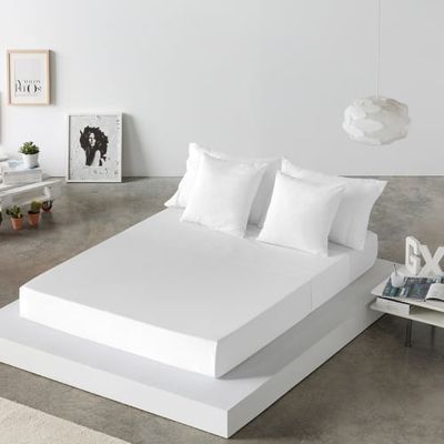 Drap de lit en coton blanc 160x280 | Maisons du Monde
