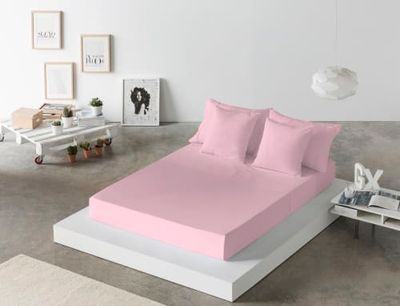 Drap de lit en coton rose 160x280 | Maisons du Monde