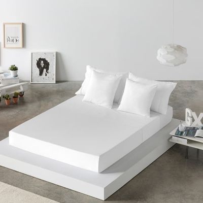 Drap de lit en coton blanc 250x280 | Maisons du Monde