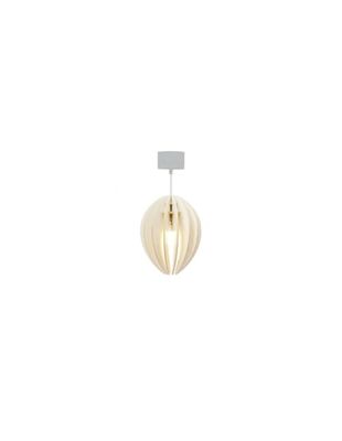 Lampe suspension bois et béton frêne teinté blanc cordon | Maisons du Monde