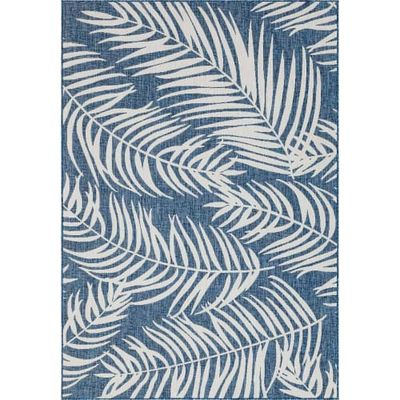 Tapis intérieur extérieur bleu au motif palmier 120x160 | Maisons du Monde