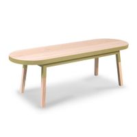 Table basse banc, 100% frêne massif jaune lunaire | Maisons du Monde