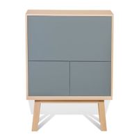 Bureau secrétaire avec rangement en frêne bleu gris lehon | Maisons du Monde