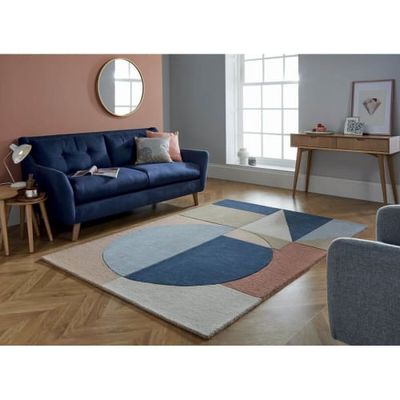 Tapis géométrique design en laine multicolore 120x170 | Maisons du Monde