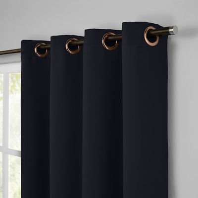 Rideaux voilage en lin Bleu 140x280 | Maisons du Monde