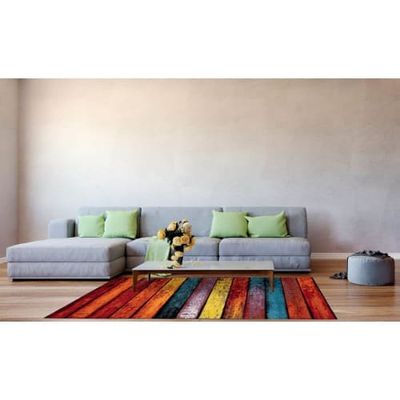 Tapis rayé design en polypropylène multicolore 120x170 | Maisons du Monde