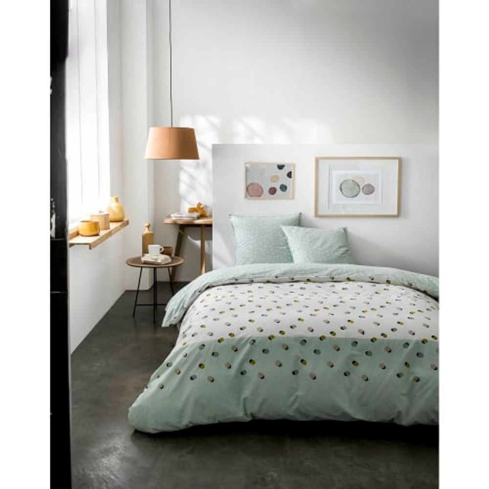 Parure de lit en coton vert 220x240 | Maisons du Monde