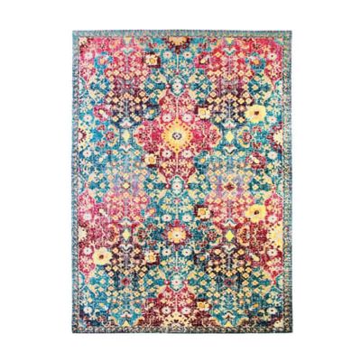 Tapis pour intérieur-extérieur losanges rouge-bleu 160x230 | Maisons du Monde