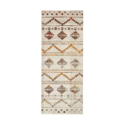 Tapis pour intérieur-extérieur motif aztèque beige 80x200 | Maisons du Monde